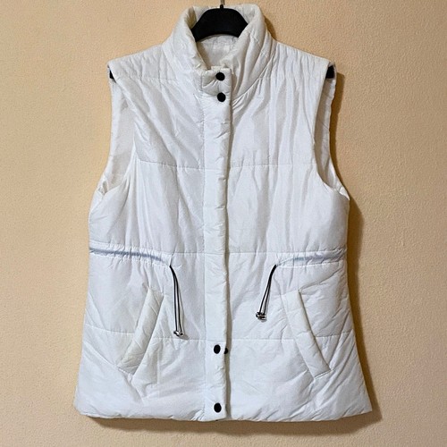 White zip buttons sleeveless - buttons,