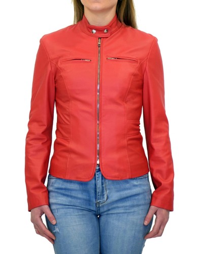 Women genuine leather jacket - leather,