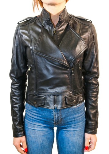 Women black genuine leather - black,